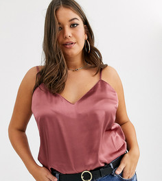 Атласный топ ASOS DESIGN Curve-Бесцветный