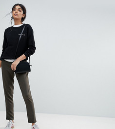 Саржевые джоггеры с молниями ASOS TALL-Зеленый
