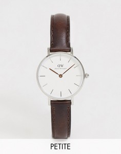 Часы 28 мм с коричневым ремешком Daniel Wellington-Коричневый