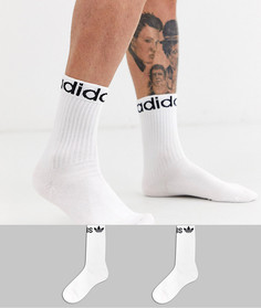 2 пары носков с логотипом adidas Originals-Белый