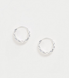 Серебряные фактурные серьги-кольца ASOS DESIGN-Серебряный