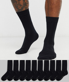 Набор из 10 пар черных носков Jack & Jones-Черный