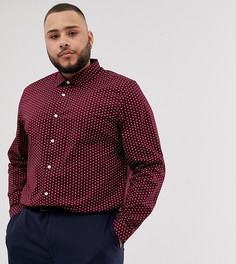 Бордовая рубашка классического кроя с принтом пейсли ASOS DESIGN Plus-Красный