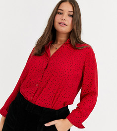 Красная рубашка в горошек New Look Curve-Красный