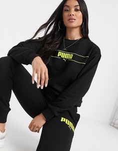 Черный свитшот с круглым вырезом Puma