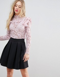 Кружевной кроп-топ ASOS Premium-Розовый