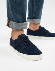 Темно-синие сетчатые кеды на шнуровке ASOS DESIGN-Темно-синий