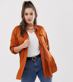 Рубашка в стиле милитари с длинными рукавами ASOS DESIGN Curve-Мульти