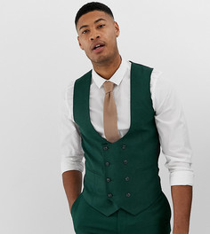 Зеленый фактурный приталенный жилет ASOS DESIGN Tall