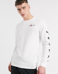 Белый лонгслив с логотипом Nike Jordan