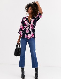 Блузка с цветочным принтом и завязкой AX Paris-Мульти