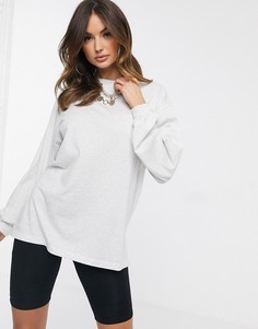 Меланжевый oversize-лонгслив ASOS DESIGN-Серый
