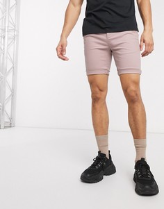 Розовые супероблегающие шорты чиносы ASOS DESIGN-Розовый