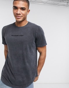 Черная футболка с круглым вырезом и логотипом Abercrombie & Fitch-Черный