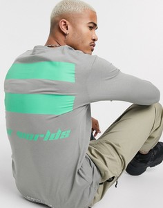 Серый лонгслив с принтом на спине Jack & Jones Core