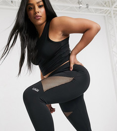 Леггинсы с сетчатыми вставками ASOS 4505 Curve-Черный
