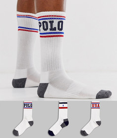 Комплект из 3 пар носков с логотипом Polo Ralph Lauren-Мульти
