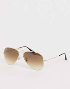 Солнцезащитные очки-авиаторы Ray-Ban 0RB3025-Золотой