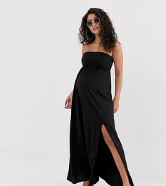 Платье-бандо макси с вышивкой ришелье ASOS DESIGN Maternity-Черный