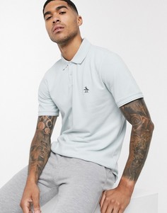 Синее поло из ткани пике с логотипом Original Penguin-Синий