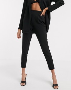Зауженные трикотажные брюки ASOS DESIGN-Черный