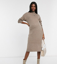 Светло-коричневое трикотажное платье Topshop Maternity-Светло-коричневый