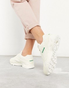 Белые кроссовки с зеленым логотипом Reebok Aztrek-Белый