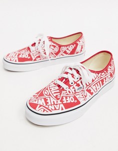 Кроссовки со сплошным принтом Vans classic-Красный