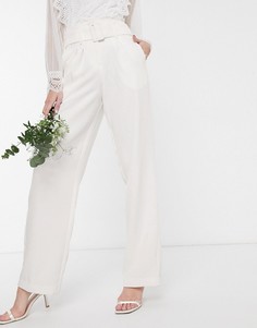 Белые брюки с завышенной талией Y.A.S Wedding-Белый