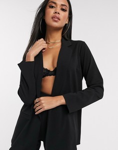 Трикотажный блейзер oversize ASOS DESIGN-Черный