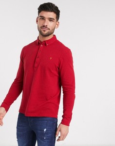 Футболка-поло с длинными рукавами Farah Merriweather-Красный