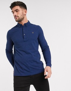 Футболка-поло с длинными рукавами Farah Merriweather-Синий