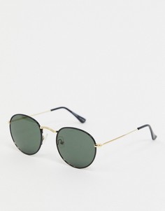 Черные круглые солнцезащитные очки Monki-Черный