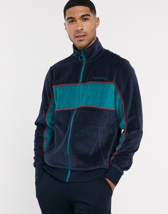 Темно-синяя спортивная куртка со вставкой в клетку Original Penguin-Темно-синий