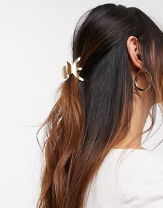Золотистая заколка для волос с фактурной отделкой ASOS DESIGN-Золотой