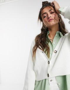 Белый короткий кардиган Monki