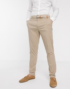 Светло-бежевые брюки скинни ASOS DESIGN wedding-Светло-бежевый