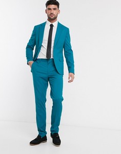Сине-зеленые брюки скинни ASOS DESIGN-Синий