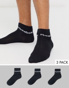 3 пары черных носков Reebok Training-Черный