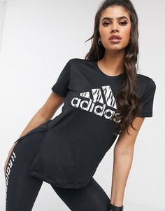 Черная футболка с логотипом adidas Training-Черный