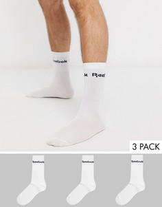 Набор из 3 пар белых носков Reebok Training-Белый