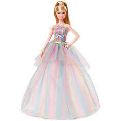 Коллекционная кукла Barbie "Пожелания ко дню рождения" в радужном платье Mattel