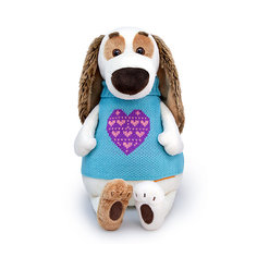 Мягкая игрушка Budi Basa Собака Бартоломей в жилете с сердечком, 33 см
