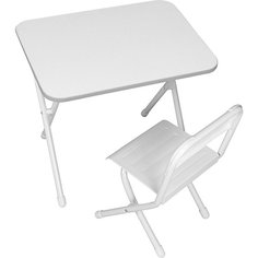 Набор складной мебели №2-03: стол и стул, белый Дэми