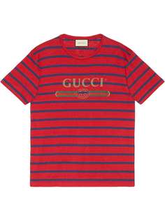 Gucci полосатая футболка с логотипом