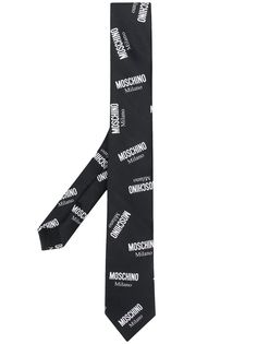 Moschino галстук с принтом логотипа