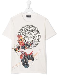 Young Versace Medusa logo crewneck T-shirt