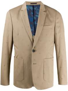 PS Paul Smith пиджак строгого кроя с вышивкой