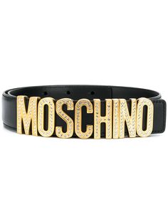 Moschino ремень с логотипом и кристаллами
