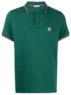 Moncler рубашка-поло с нашивкой-логотипом